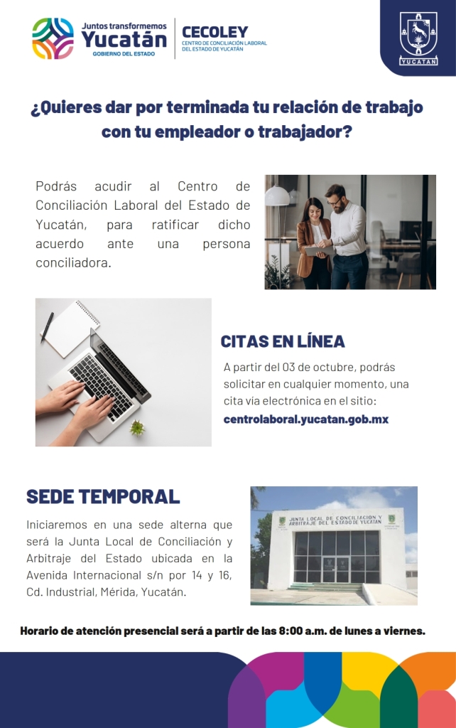 Centro de Conciliación Laboral del Estado de Yucatán - - - Terminación de relación de trabajo con tu empleador o trabajador